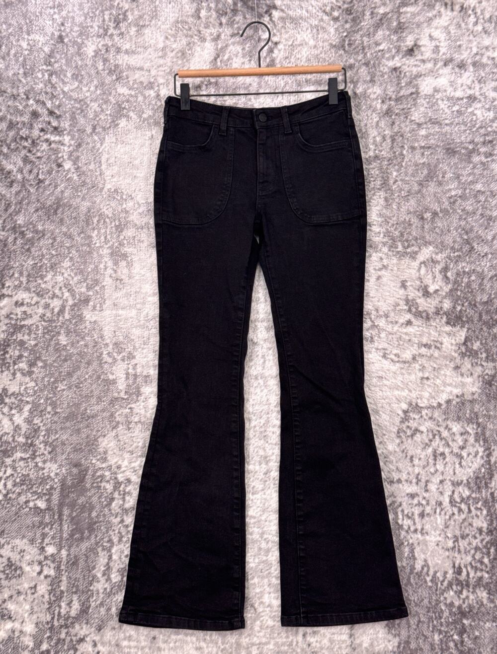 Anthropologie Jeans 26 Womens Pilcro Flare Boot Black Denim